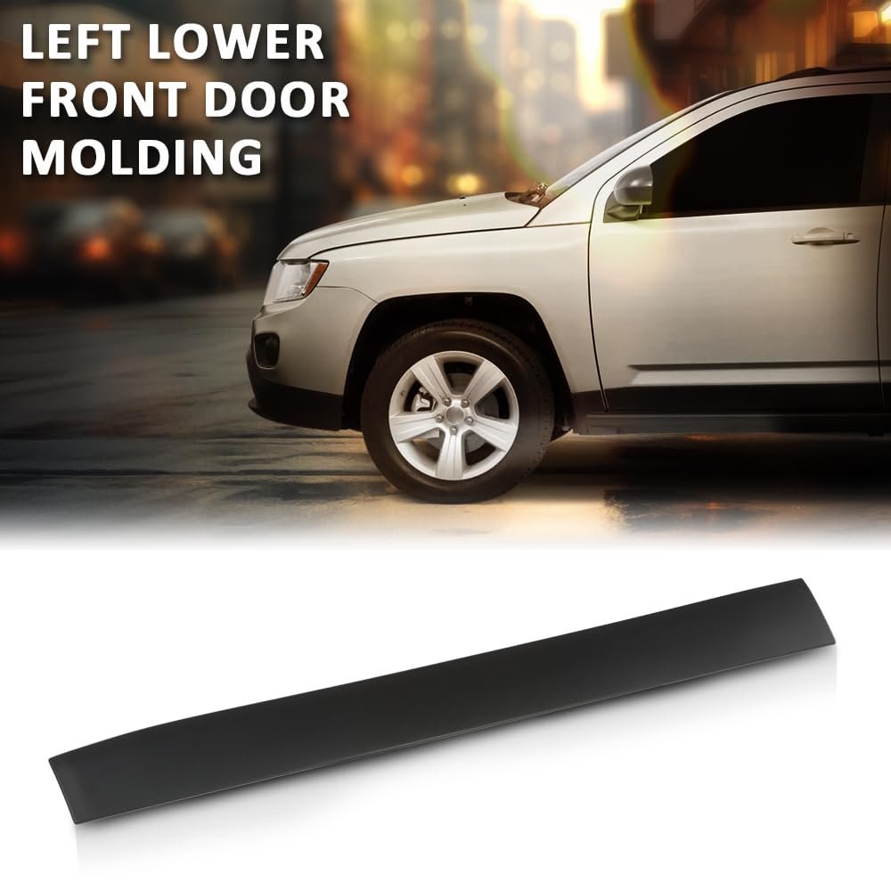 Left Lower Front Door Molding For Jeep Compass 2011-2017 Black 5182563ab
