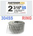 2 3 16 X 093 Ring 304 Stainless Coil Nails 15 Degree Wire 900ct Sidepak 