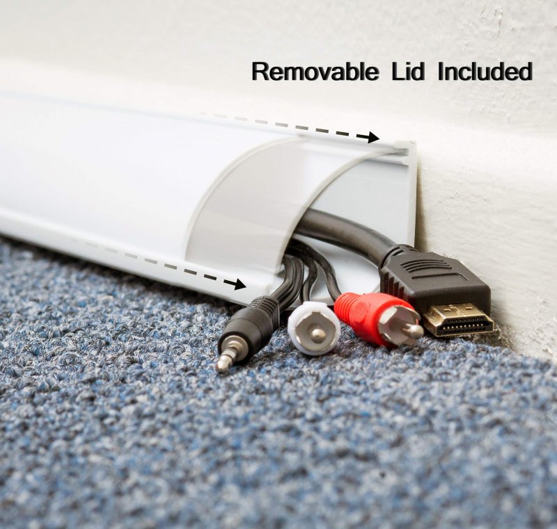 Electriduct Small Corner Duct Cable Raceway 1075 Series 5 Feet White