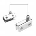 Uxcell 5-8mm Glass Door Double Magnetic Catch Latch Closures Abs White With Clamp Set