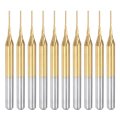 10pcs 0 6mm Titanium Coat Carbide End Mill Engraving Milling Cutter Cnc Router Bits For Pcb Machine 1 8 Shank 