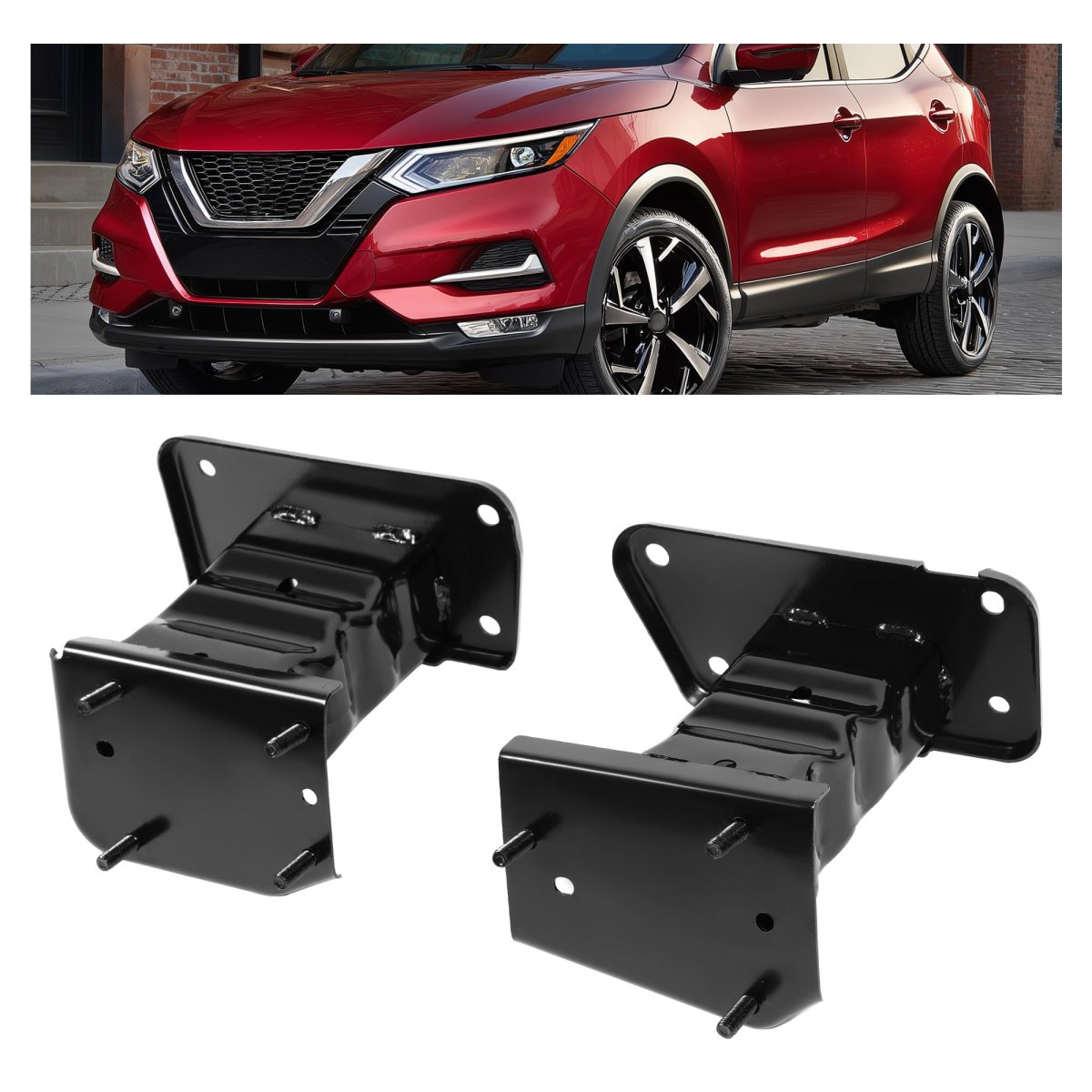 Front Bumper Bracket For 2017-2022 Nissan Rogue Sport Replacement Ni1067152 Ni1066152 F22146mamh F22156mamh Steel