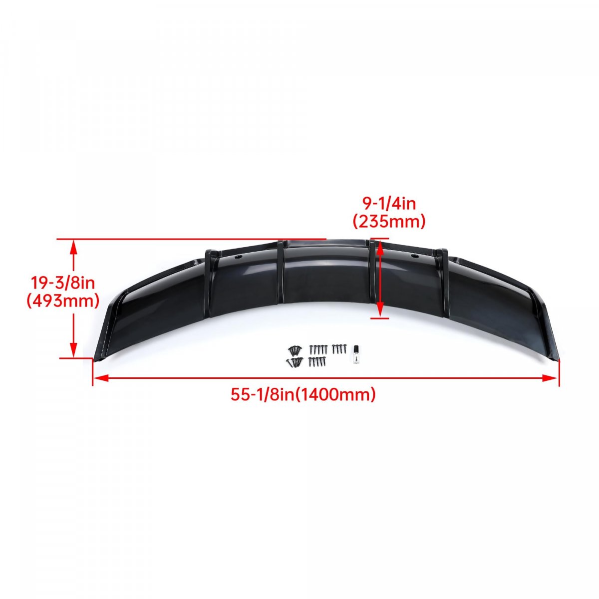 Rear Diffuser For 2017-2023 Tesla Model 3 Sedan V Style Bumper Lip Valance Splitter Body Kit Abs Plastic Black