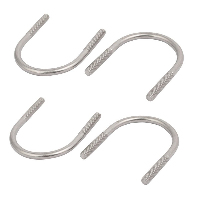 A 4pcs M6x45mm 304 Stainless Steel Round U-bolt W Nylon Insert Lock Hex Nut Washer
