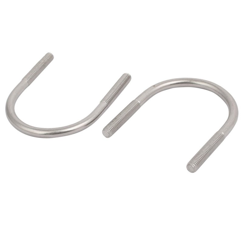 A 4pcs M6x45mm 304 Stainless Steel Round U-bolt W Nylon Insert Lock Hex Nut Washer