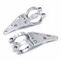 Httmt Chrome 41mm Turn Signal Clamps Headlight Mount Bracket Fork Ear Chopper Cafe Racer Black For Universal Cbr Kawasak Suzuk