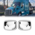 Chrome Hood Mirror Cover Pair For Freightliner Cascadia 2008 2018 Driver And Passenger Side Zk-8719-04e-l R 