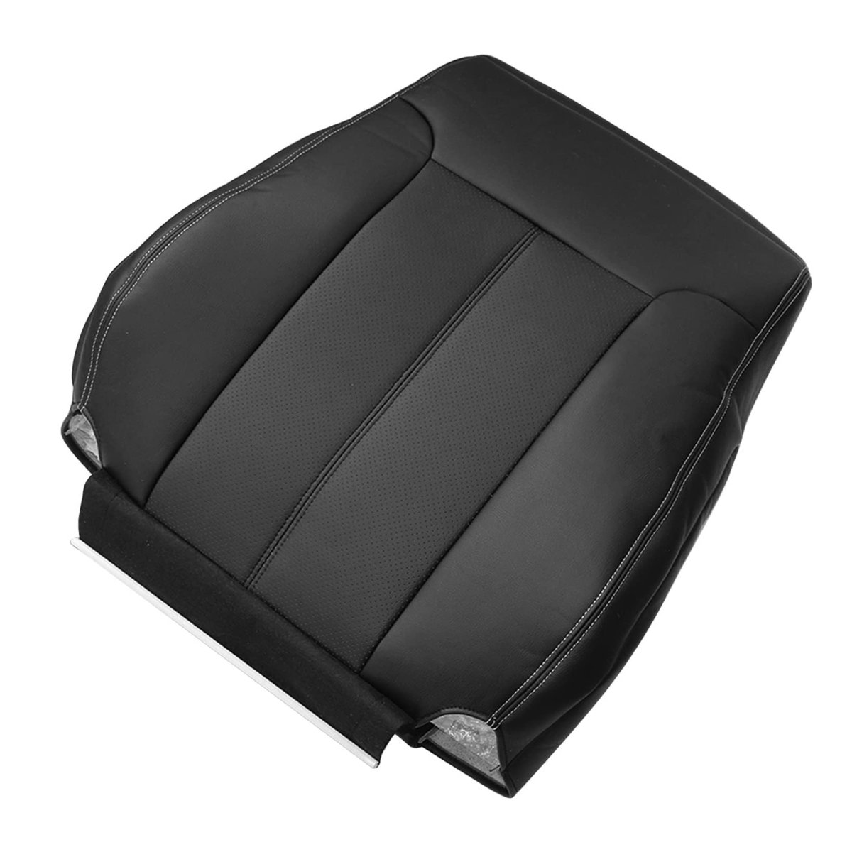 Charcoal Black Perforated Microfiber Leather Driver Side Backrest Seat Cover For Ford Super Duty F250 F350 F450 F550 Lariat Fx4
