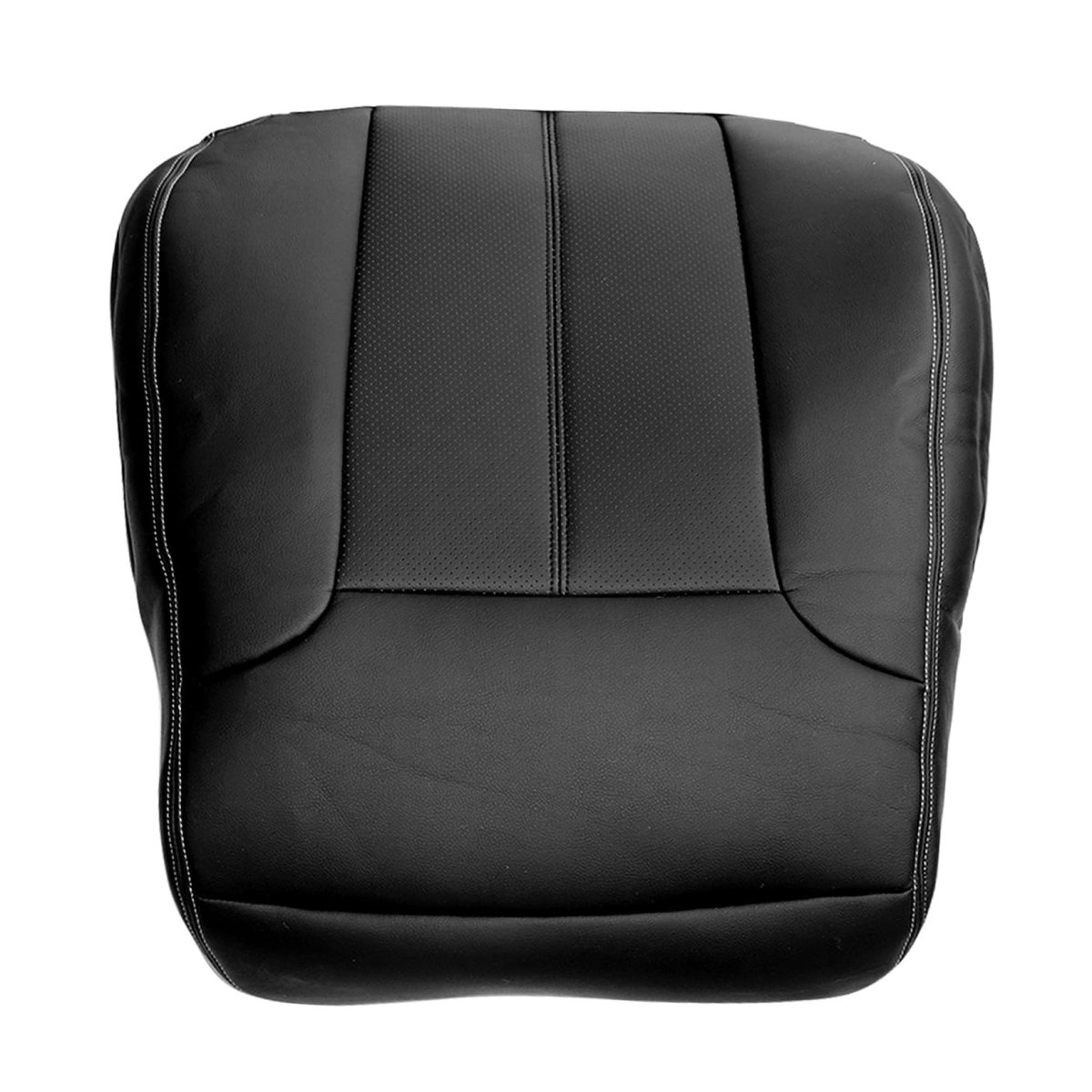Charcoal Black Perforated Microfiber Leather Driver Side Backrest Seat Cover For Ford Super Duty F250 F350 F450 F550 Lariat Fx4