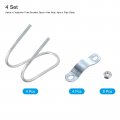 Uxcell Cross-connector Vertical Pipe Clip 4pcs Fit 2 50mm To Crossover Buckle Steel Cross Clamp For Greenhouse Awning Frames