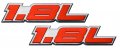 2 X Pair Set 1 8l Liter Embossed Red On Highly Polished Silver Real Aluminum Auto Emblem Badge Nameplate For Dodge Caliber