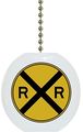 Yellow Railroad Sign Solid Ceramic Fan Pull 