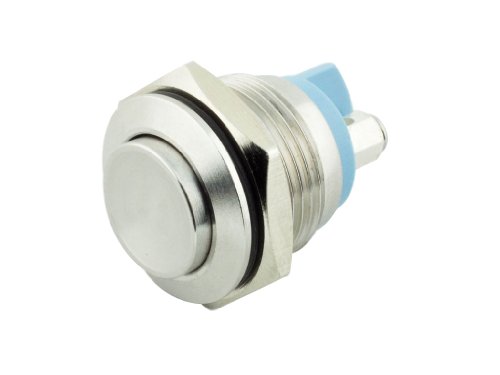 Alpinetech 16mm Anti-vandal Momentary Stainless Steel Metal Push Button Switch Screw Terminal Extended Normally Open 1no