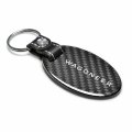 Ipick Image For Jeep Wagoneer Real Carbon Fiber Large Oval Shape With Black Leather Strap Key Chain Keychain Official Licensed