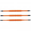 Klein Tools 13157 Insulated Screwdriver Blades Interchangeable Single-end Replacement For Screwdrivers 3-pack 