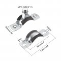 Uxcell 26-30mm Rigid Pipe Strap Clamps Carbon Steel Bracket Tube Clip M8 M10 Nut Size For Water 4 Pcs
