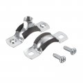 Uxcell 26-30mm Rigid Pipe Strap Clamps Carbon Steel Bracket Tube Clip M8 M10 Nut Size For Water 4 Pcs