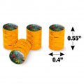 Scarlet Macaw And Jaguar Valve Stem Caps For Tire Rim Wheel Aluminum Yellow
