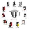 Biubox Reusable Capsules For Nespresso Originalline Refillable Espresso Coffee Pods Stainless Steel Cups Filters Compatible