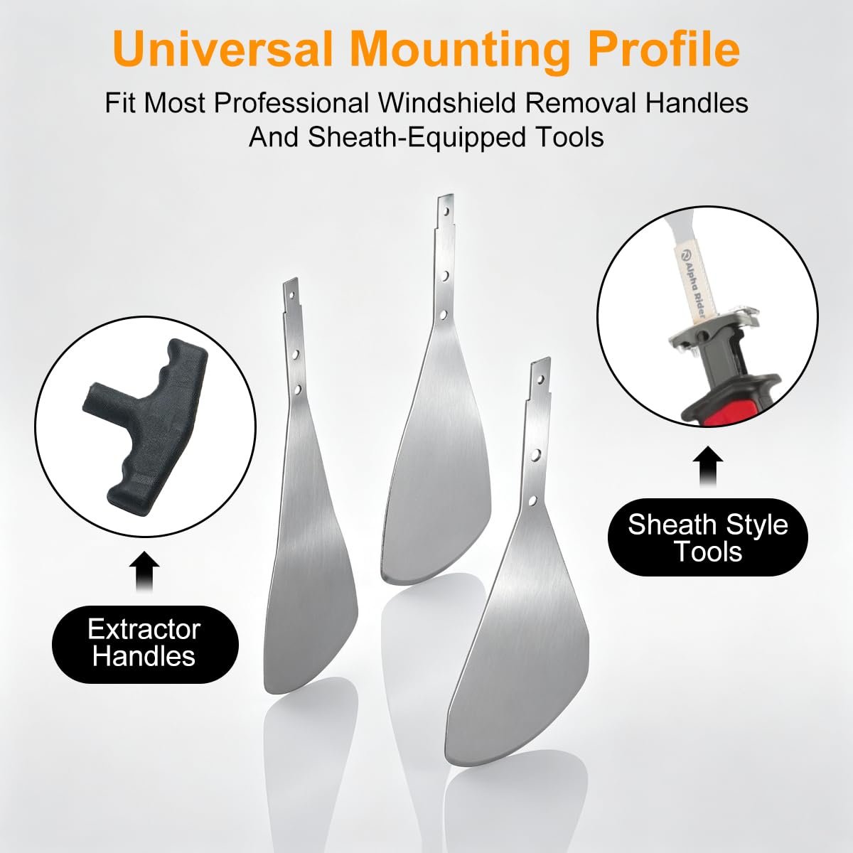 Windshield Cut Out Blades 3 Pack 10 In 12 14 Auto Glass Removal Tool For Extractor Handles And Sheath Style Systems Universal