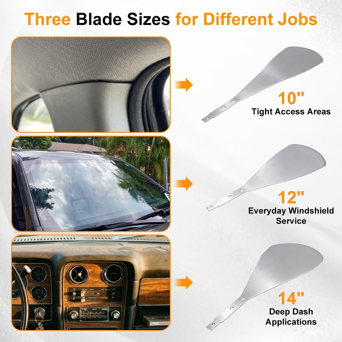Windshield Cut Out Blades 3 Pack 10 In 12 14 Auto Glass Removal Tool For Extractor Handles And Sheath Style Systems Universal