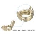 10-32 Wing Nut 30 Pcs Brass Butterfly Nuts Fasteners Parts Hand Twist Tighten For Machinery Electronic Equipment Diy Gold Tone