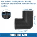 A Absopro Car Air Diesel Heater Duct Warm Ducting Pipe Elbow Outlet Connector 1 65 42mm Od Black