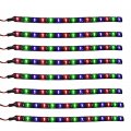 Esupport Rgb 12v 15 Led 30cm Car Flexible Waterproof Underbody Light Strip Decoration Pack Of 8 