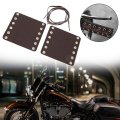 Motorcycle Handlebar Wraps 2-piece Leather Grip Covers With Strap Brown Heated Pads Modification Accessories