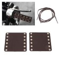 Motorcycle Handlebar Wraps 2-piece Leather Grip Covers With Strap Brown Heated Pads Modification Accessories