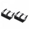Watch Strap Clasp Replacement Stainless Steel Polished Pvd Buckle Black For 20mm Width Bands 2 Pcs 