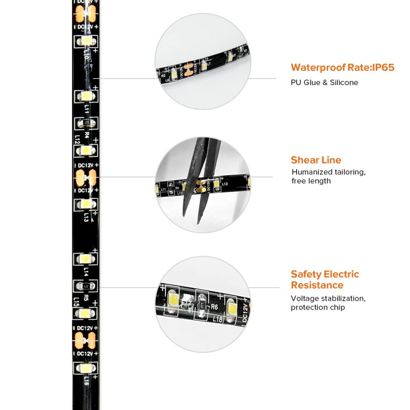 Dream Lighting 12volt Dc Led Strip Lights Rv Interior Ceiling Light 10ft 120in Soft White 910lm 3500k Waterproof Ip65