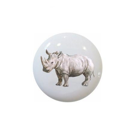 Rhino Wild Africa By Tle Series 1 5 Ceramic Cabinet Dresser Drawer Pull Knob