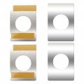 4 Pcs Stainless Steel Door Hole Cover Plate Reinforcement Rectangle Knob Fixing