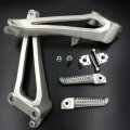 Hongk- Silver Rear Footrest Foot Pegs Brackets Compatible With 2009 2010 2011 Yamaha Yzf-r1 B01bi815jw