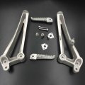 Hongk- Silver Rear Footrest Foot Pegs Brackets Compatible With 2009 2010 2011 Yamaha Yzf-r1 B01bi815jw