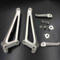 Hongk- Silver Rear Footrest Foot Pegs Brackets Compatible With 2009 2010 2011 Yamaha Yzf-r1 B01bi815jw