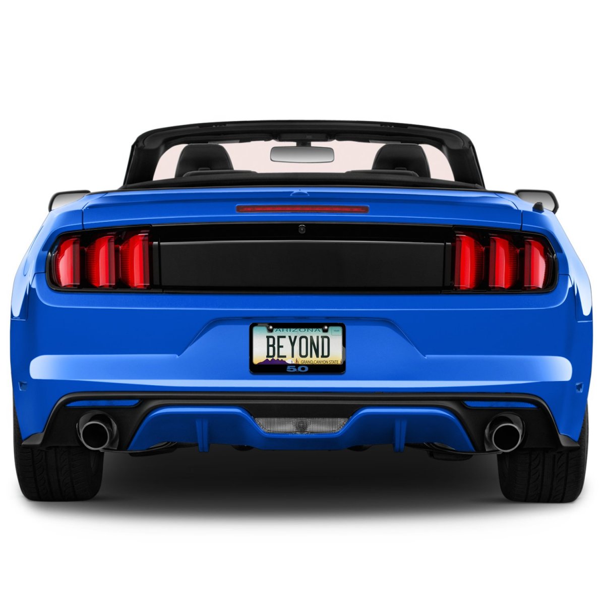 Ford Mustang 5 0 In Blue Black Metal License Plate Frame