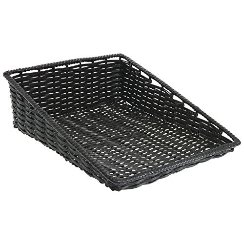 Wicker Look Tapered Storage Basket Rectangular Black 15 2 L X0 D 1 To 6 H