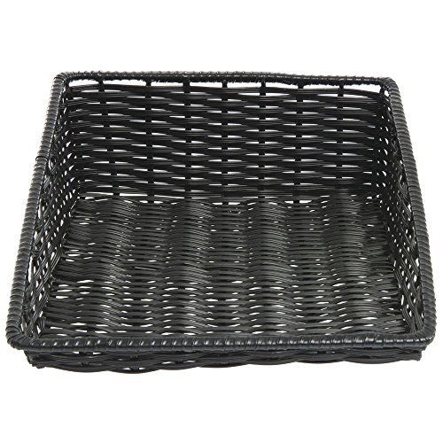 Wicker Look Tapered Storage Basket Rectangular Black 15 2 L X0 D 1 To 6 H