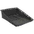 Wicker Look Tapered Storage Basket Rectangular Black 15 2 L X0 D 1 To 6 H 