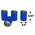Looney Tunes Marvin The Martian Aluminum Valve Stem Caps For Passenger Car Tire Rims 4 Pieces Blue Metal With Rubber O Ring Air