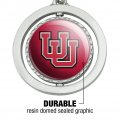 Graphics More University Of Utah Logo Keychain Spinning Round Chrome Plated Metal