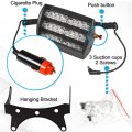 Hqrp 18 Led Car Truck Visor Dashboard Emergency Strobe Lights For Warning And High Visibility White 6 Section 3 Leds Per Panel