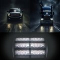 Hqrp 18 Led Car Truck Visor Dashboard Emergency Strobe Lights For Warning And High Visibility White 6 Section 3 Leds Per Panel