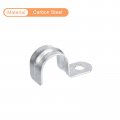 Uxcell 18pcs 3 4 Inch Emt Pipe Straps One Hole Zinc Plated Steel Clamp Reinforced Rib For Conduit And Fixing