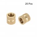 Uxcell Knurled Insert Nuts 25pcs M8 X 10mm L Od Female Thread Brass Embedment