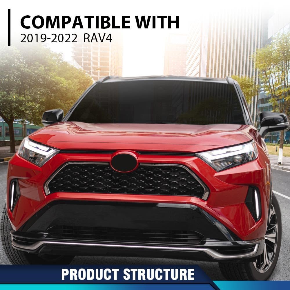 Front Bumper Grille Insert Upper Trim Molding For Toyota Rav4 2019-2022 531240r040 To1212112 Left