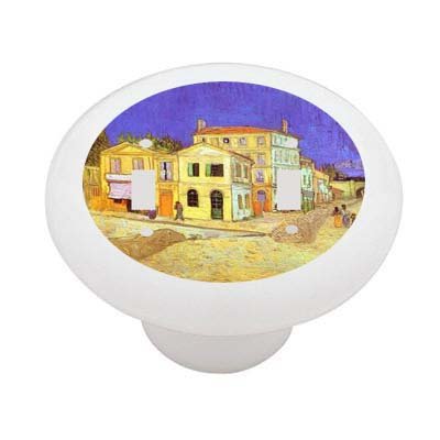 Yellow House By Van Gogh Decorative High Gloss Ceramic Drawer Knob