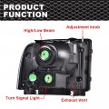 G-plus Headlights Assembly Compatible With 99-04 Ford F250 F350 F450 F550 Super Duty 00-04 Excursion Bumper Headlamp Smoky Lens